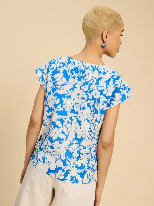 Ärmellose Bluse Rae aus Bio-Baumwolle - Blue Mlt - 52 Bild 4