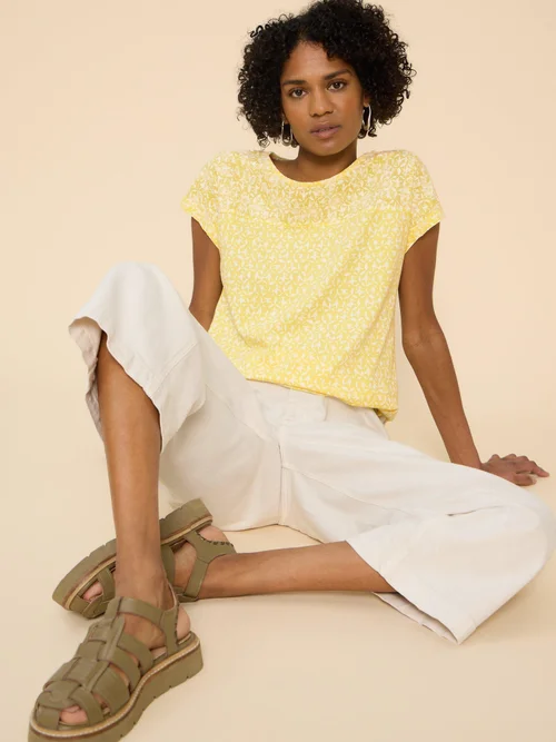 Anthea Besticktes Top - Yellow Pr - 52 Bild 1