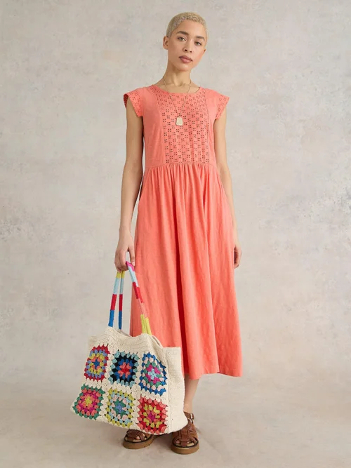 Violet Jerseykleid mit Stickerei - Brt Orange - 52 Bild 2