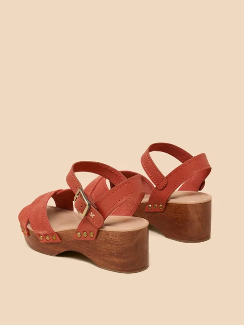 Gerainiam Leder-Clogs mit niedrigem Absatz - Mid Orange - 41 Bild 4