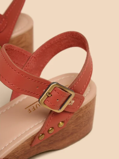 Gerainiam Leder-Clogs mit niedrigem Absatz - Mid Orange - 41 Bild 3