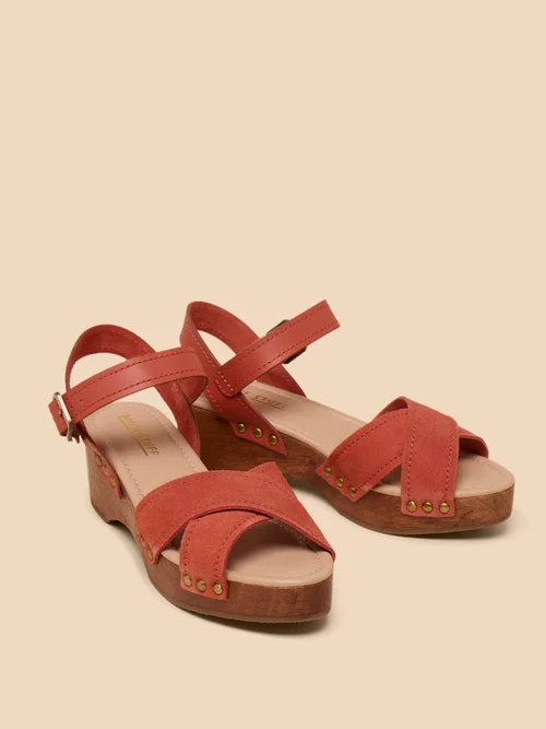 Gerainiam Leder-Clogs mit niedrigem Absatz - Mid Orange - 41 Bild 2