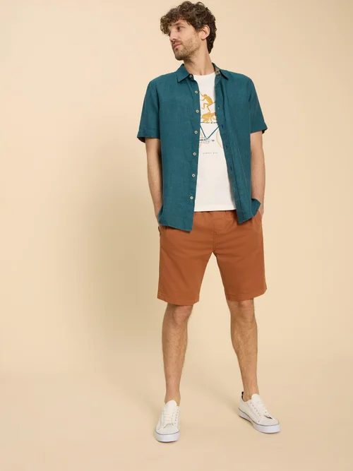 Pembroke Kurzarmhemd aus Leinen - Teal Mlt - XXXL Bild 1