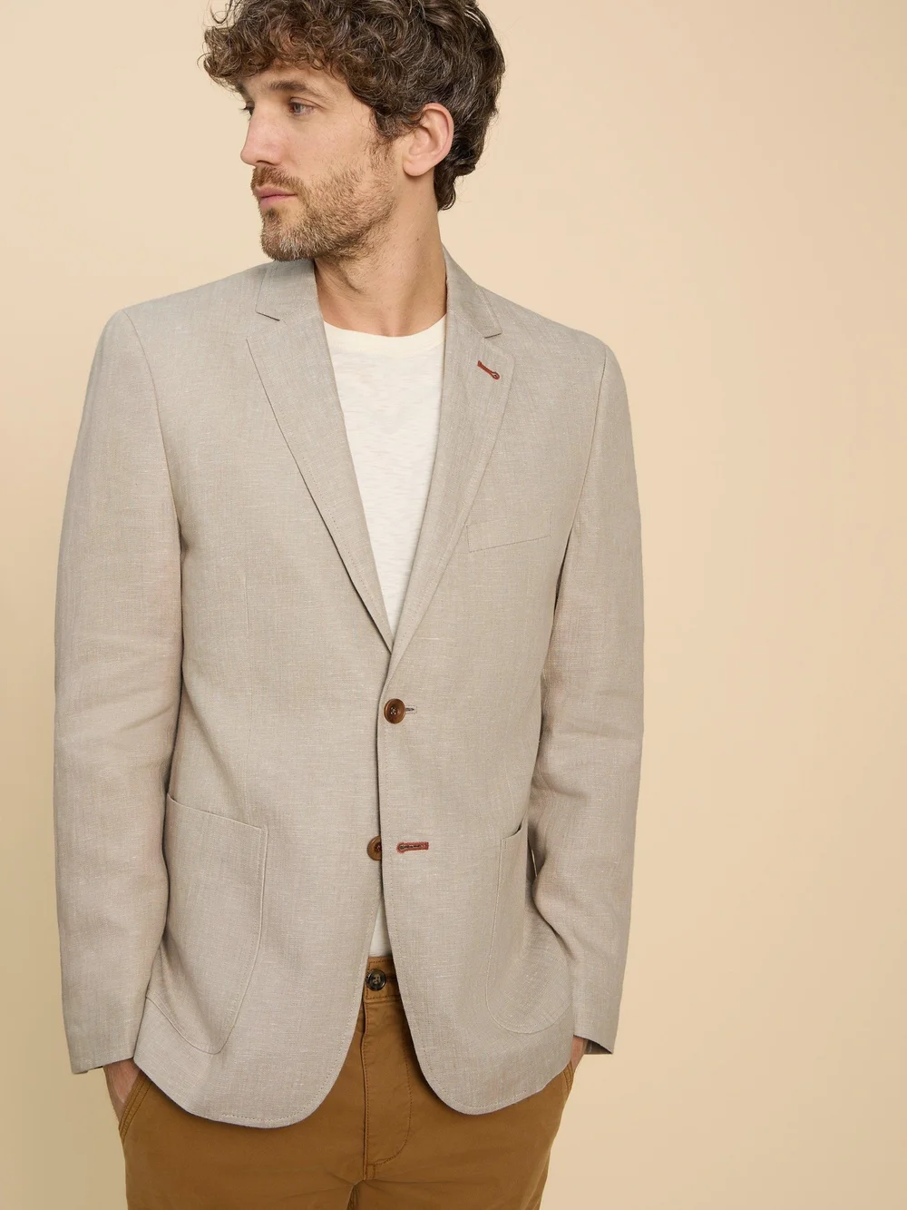 Sakko aus Leinen - Nat White - 48 Bild 1