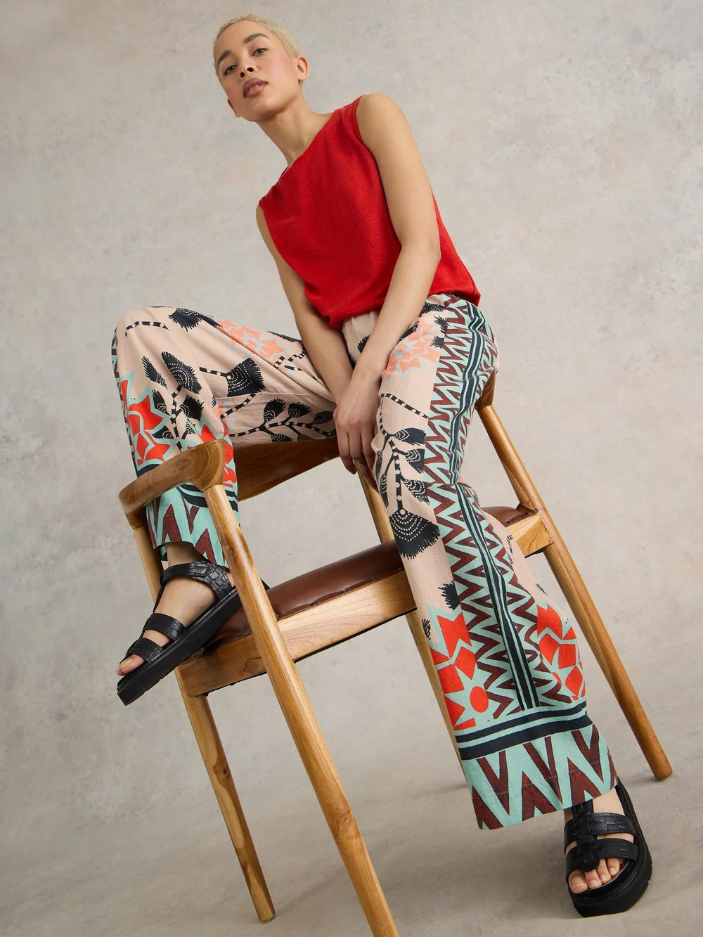 Weite Hose Lucy aus Leinenmischung - Nat Pr - 52/R Bild 1