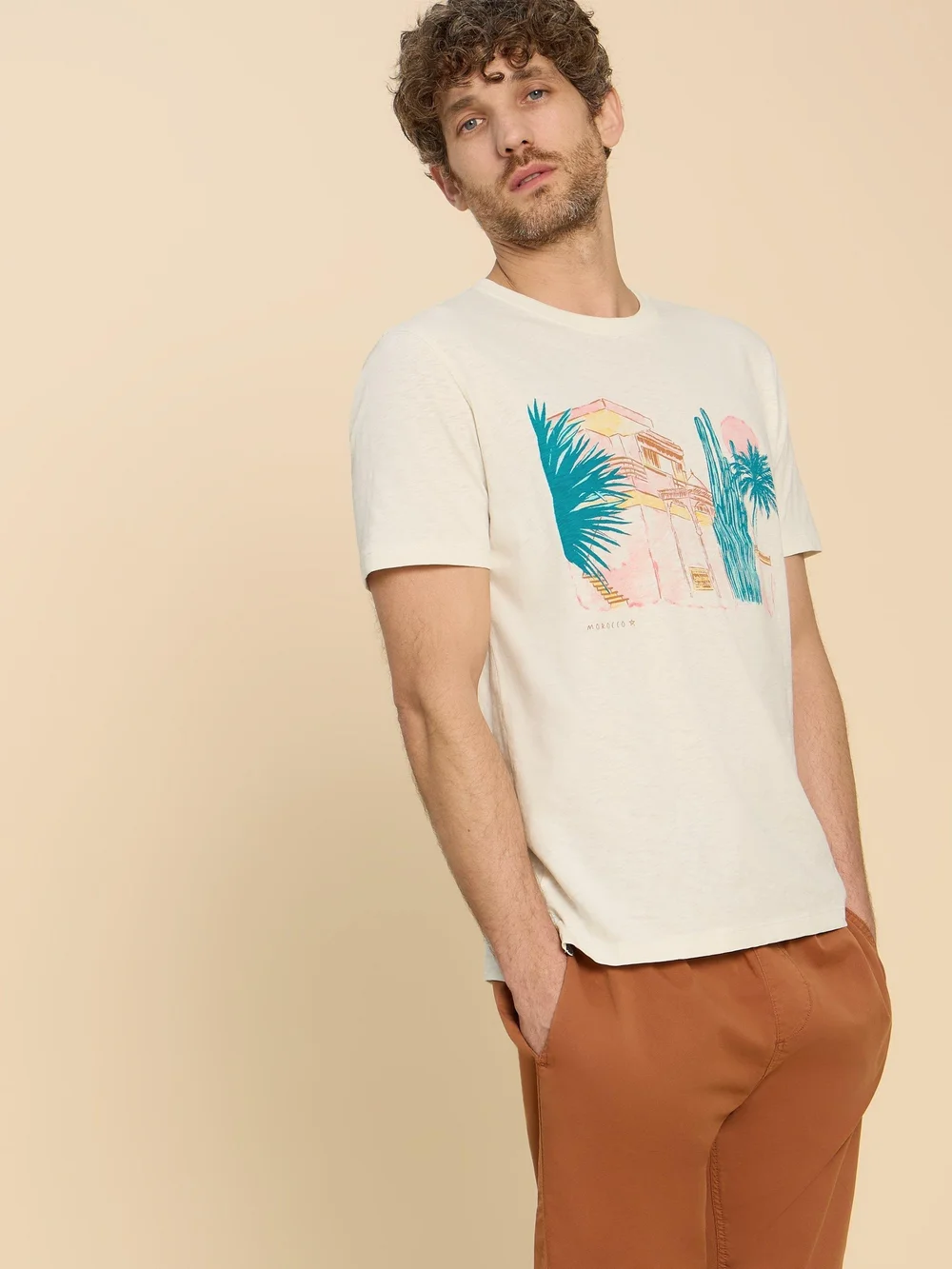 T-Shirt mit Marokko-Motiv - White Pr - XXXL Bild 1