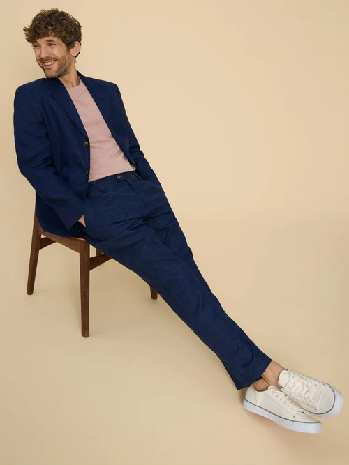 Hose aus Leinenmischung - Dark Navy - 40/R Bild 2
