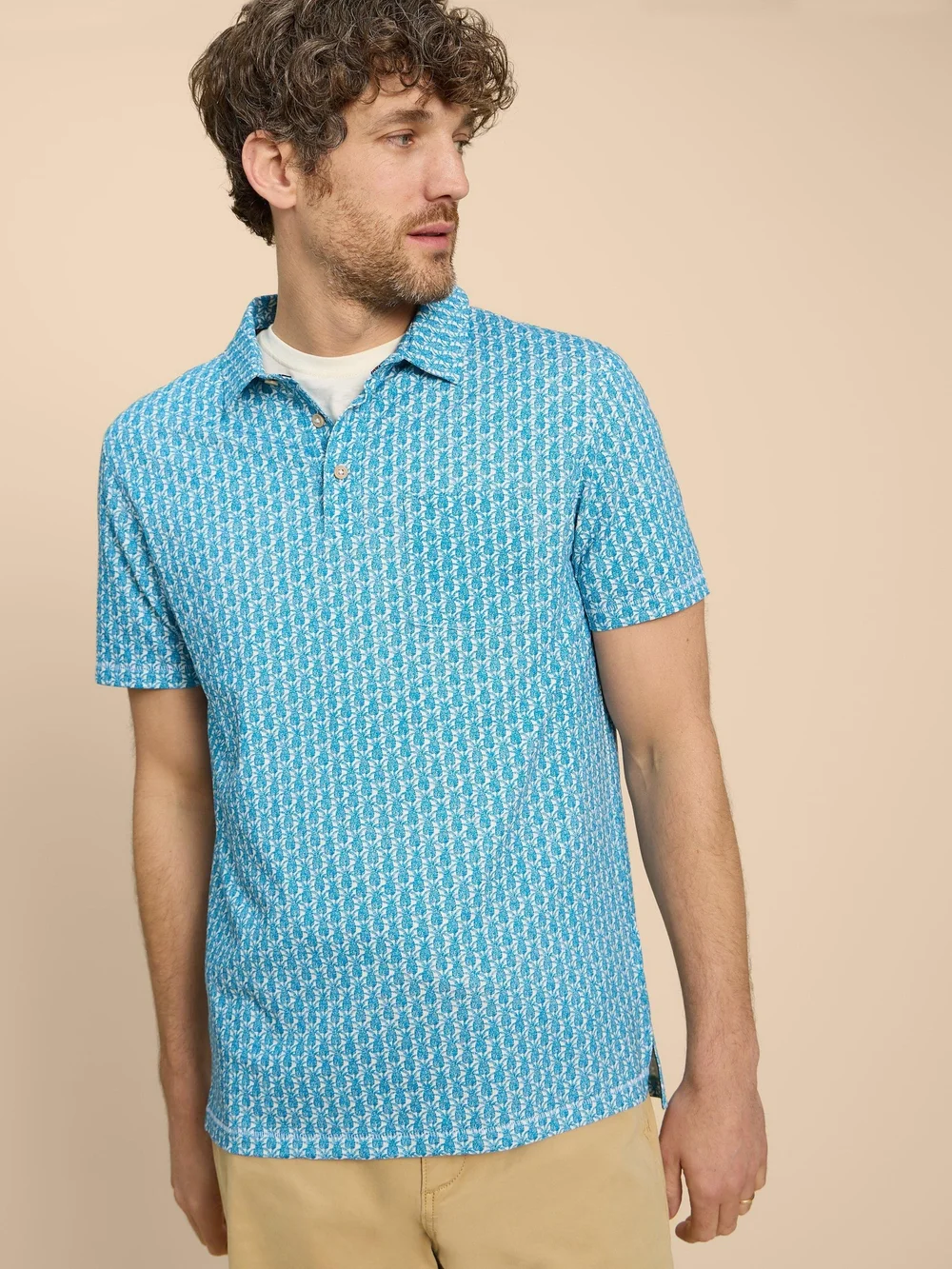 Polohemd mit Ananasprint - White Pr - XXXL Bild 1