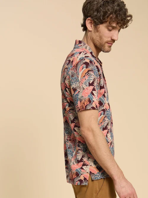 Polohemd mit floralem Print - Plum Pr - XXXL Bild 2