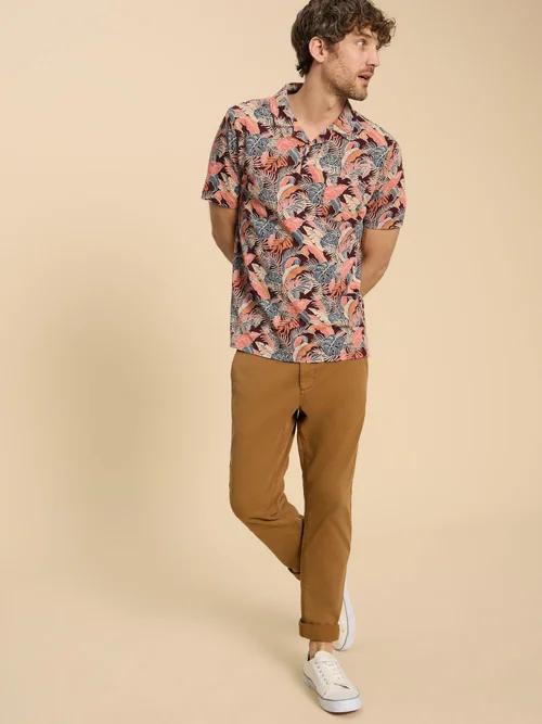 Polohemd mit floralem Print - Plum Pr - XXXL Bild 3