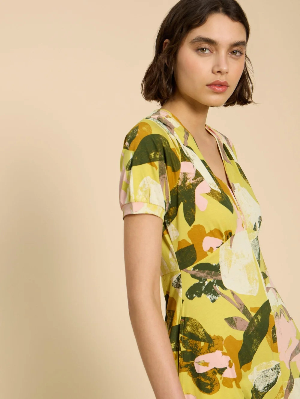 Megan Jerseykleid - Yellow Pr - 38/R Bild 1