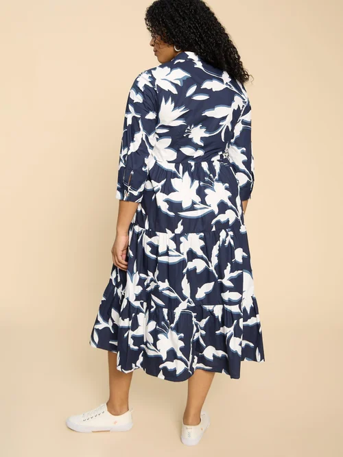 Gestuftes Blusenkleid Mayra  - Navy Pr - 34/R Bild 4