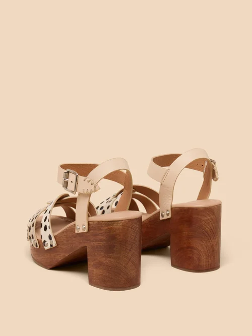 Cosmo Leder-Clogs mit Absätzen - Ivory Pr - 41 Bild 4