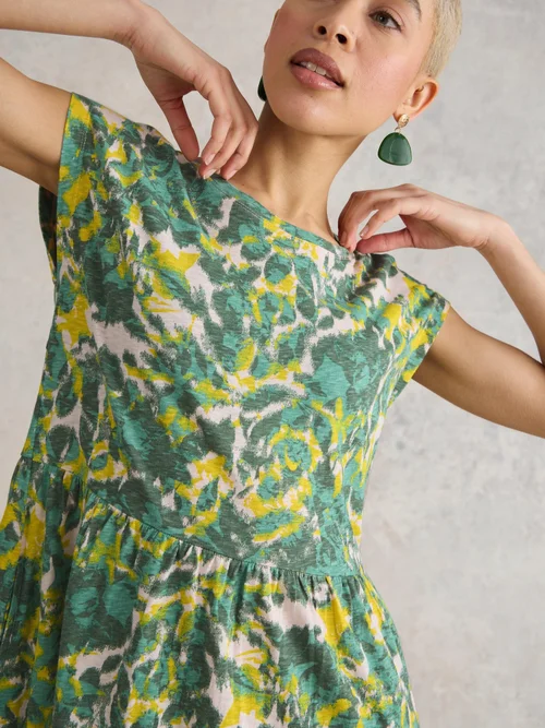 Addison Jerseykleid aus Baumwolle - Teal Pr - 52/R Bild 2