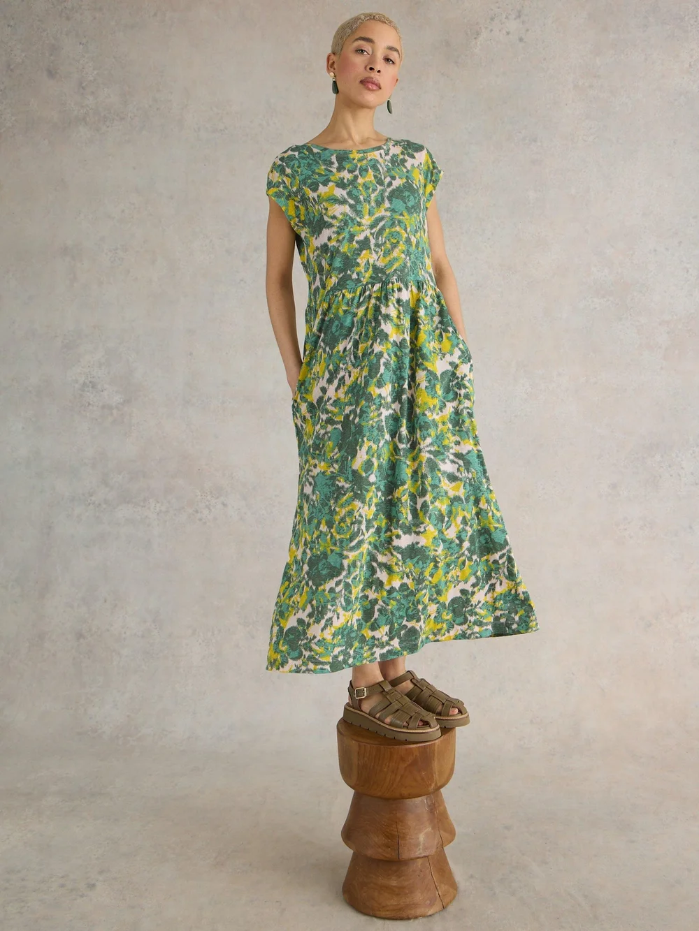 Addison Jerseykleid aus Baumwolle - Teal Pr - 52/R Bild 1