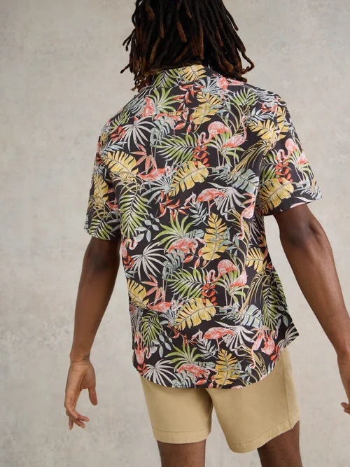 Kurzarmhemd mit Flamingoprint - Blk Pr - XXXL Bild 4