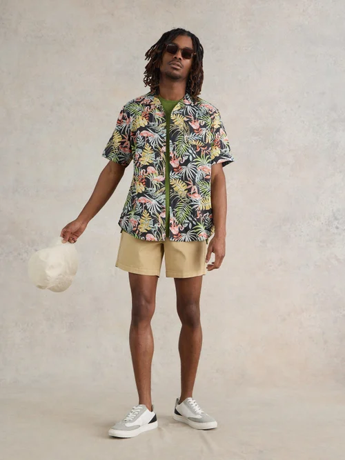 Kurzarmhemd mit Flamingoprint - Blk Pr - XXXL Bild 3