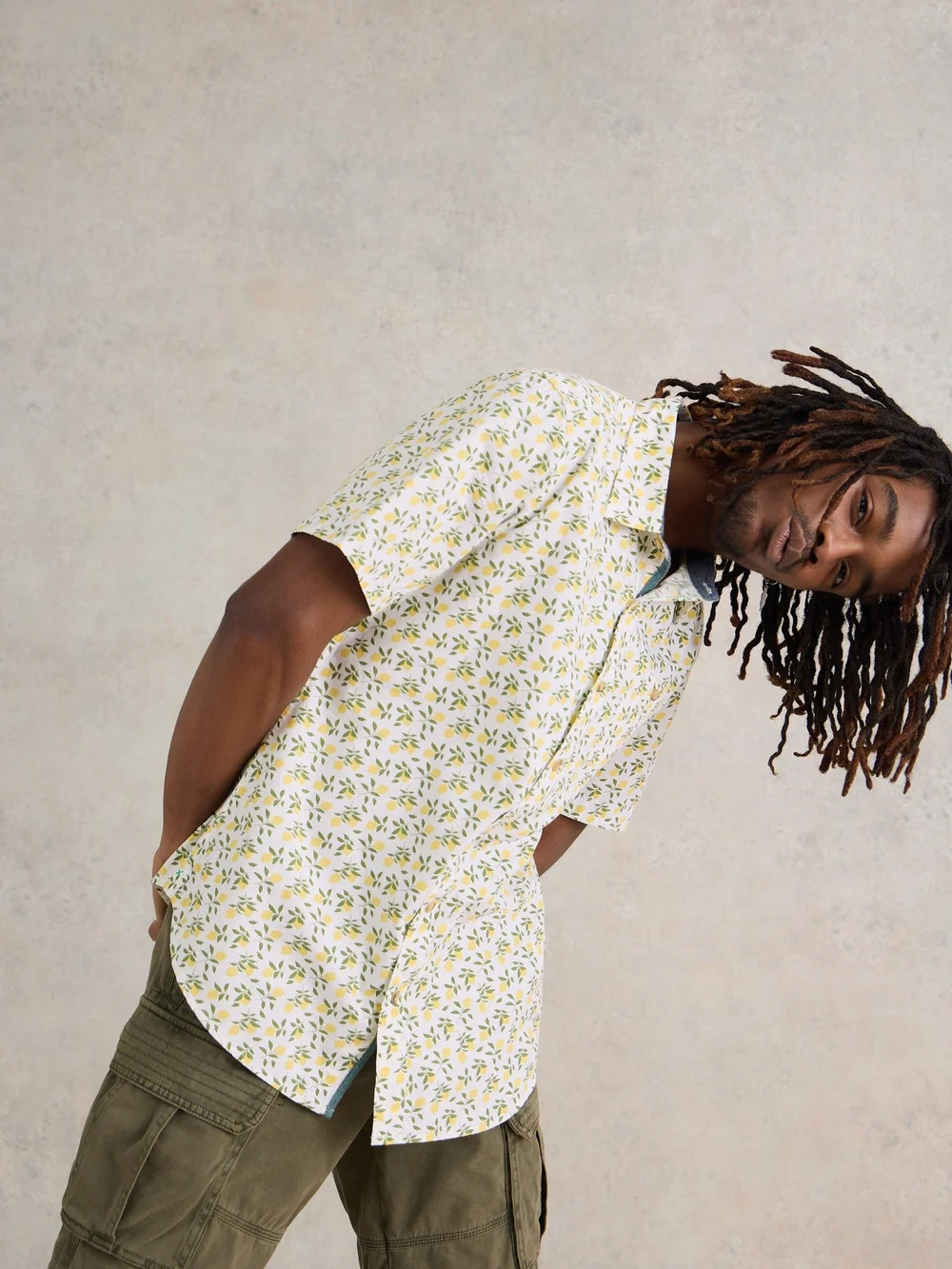 Kurzarmhemd mit Zitronenprint - White Pr - XXXL Bild 1