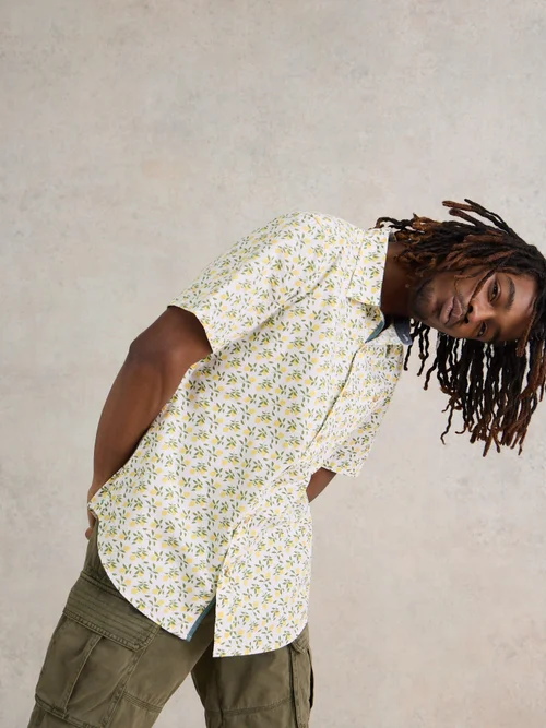 Kurzarmhemd mit Zitronenprint - White Pr - XXXL Bild 1