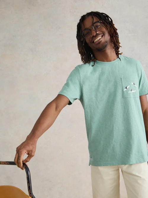 T-Shirt mit Haiprint - Mint Green - XXXL Bild 1