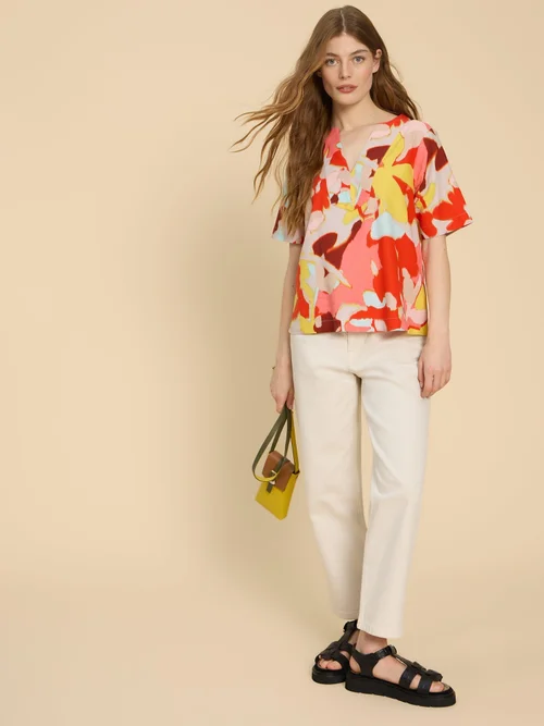 Jamie Bluse aus Leinenmischung - Orange Pr - 52 Bild 2