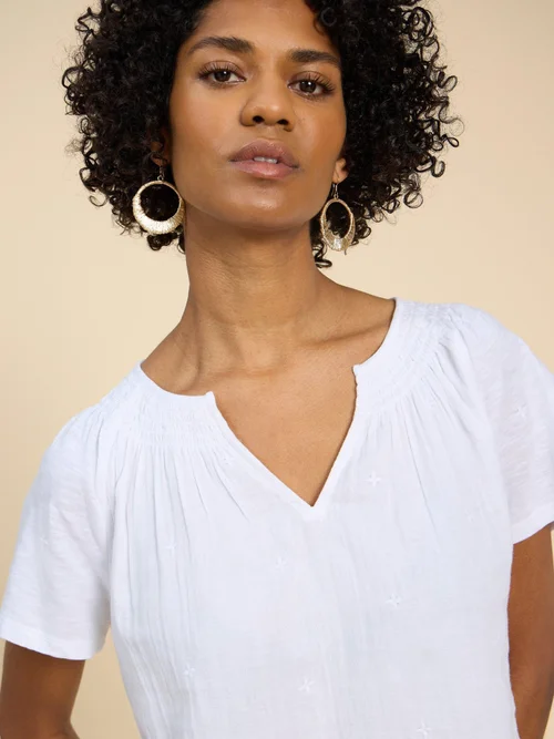 Luella Bestickte Bluse mit Keilausschnitt - Bril White - 52 Bild 3