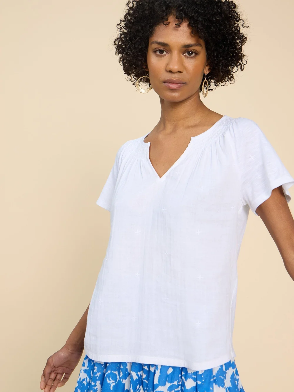 Luella Bestickte Bluse mit Keilausschnitt - Bril White - 52 Bild 1