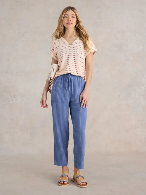 Besticktes Streifen-T-Shirt - Nat Mlt - 52 Bild 2