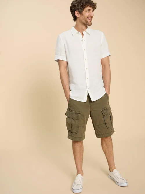 Pembroke Kurzarmhemd aus Leinen - Bril White - XXXL Bild 2