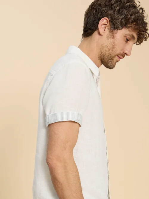 Pembroke Kurzarmhemd aus Leinen - Bril White - XXL Bild 3