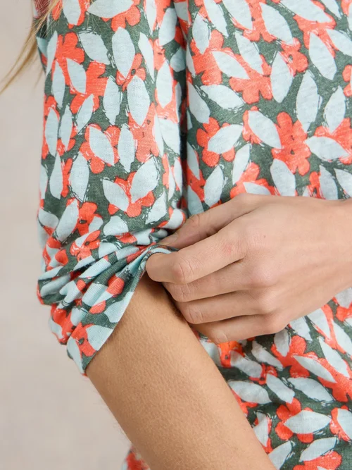 Isla Leinen-T-Shirt - Blue Pr - 52 Bild 3