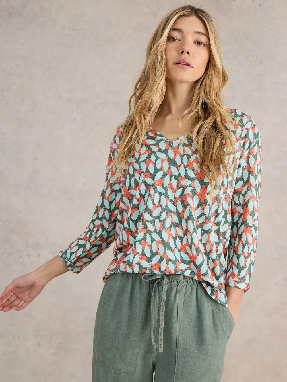 Isla Leinen-T-Shirt - Blue Pr - 52 Bild 1