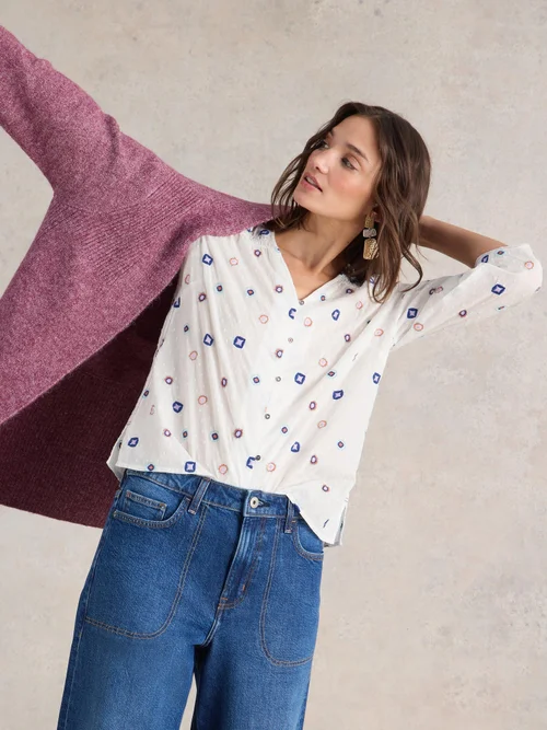 Rae Bluse aus Bio-Baumwolle - Ivory Mlt - 52 Bild 1