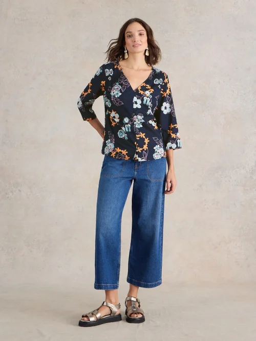Rae Bluse aus Bio-Baumwolle - Navy Pr - 52 Bild 2