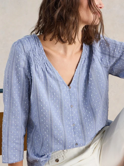 Rae Bluse aus Bio-Baumwolle - Chamb Blue - 52 Bild 3