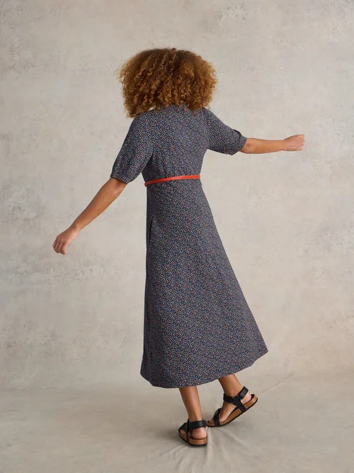 Midikleid Megan aus Jersey - Navy Pr - 52/R Bild 4