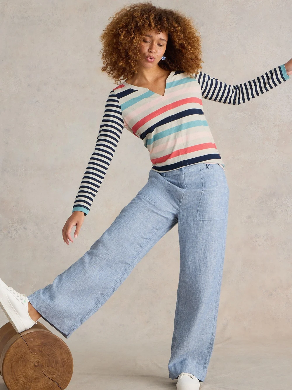 Gestreiftes Langarmshirt Nelly - Nat Mlt - 52 Bild 1