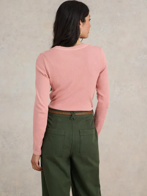 Geripptes Langarmshirt Sadie - Dus Pink - 52 Bild 4