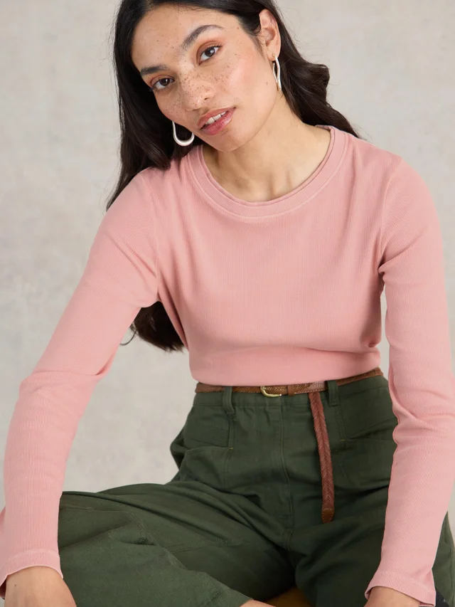 Geripptes Langarmshirt Sadie