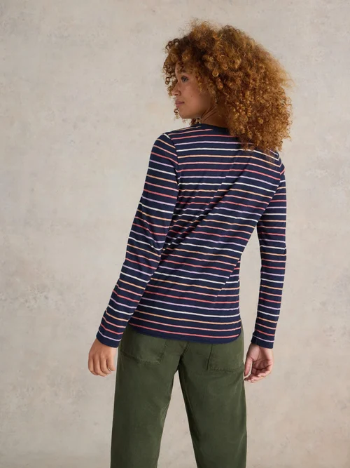 Gestreiftes Langarmshirt Clara - Navy Multi - 34 Bild 4