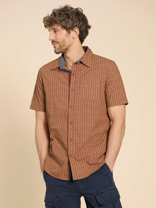 Kurzarmhemd mit Ananasmuster - Orange Pr - XXXL Bild 1