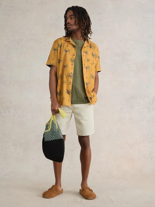 Kurzarmhemd mit Palmenprint - Yellow Pr - XXXL Bild 3