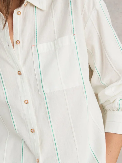Langgeschnittene Bluse Laurel - Ivory Mlt - 52 Bild 3