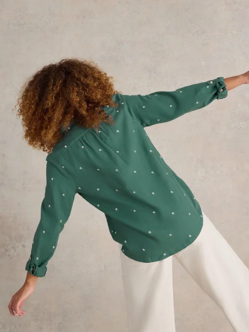 Sophie Bluse aus Bio-Baumwolle - Green Mlt - 52 Bild 4
