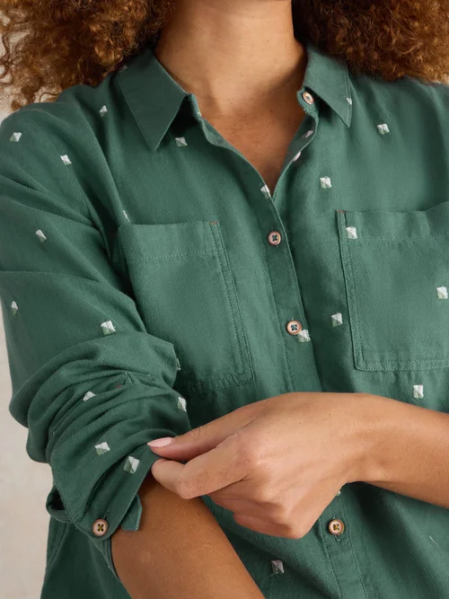 Sophie Bluse aus Bio-Baumwolle - Green Mlt - 52 Bild 3