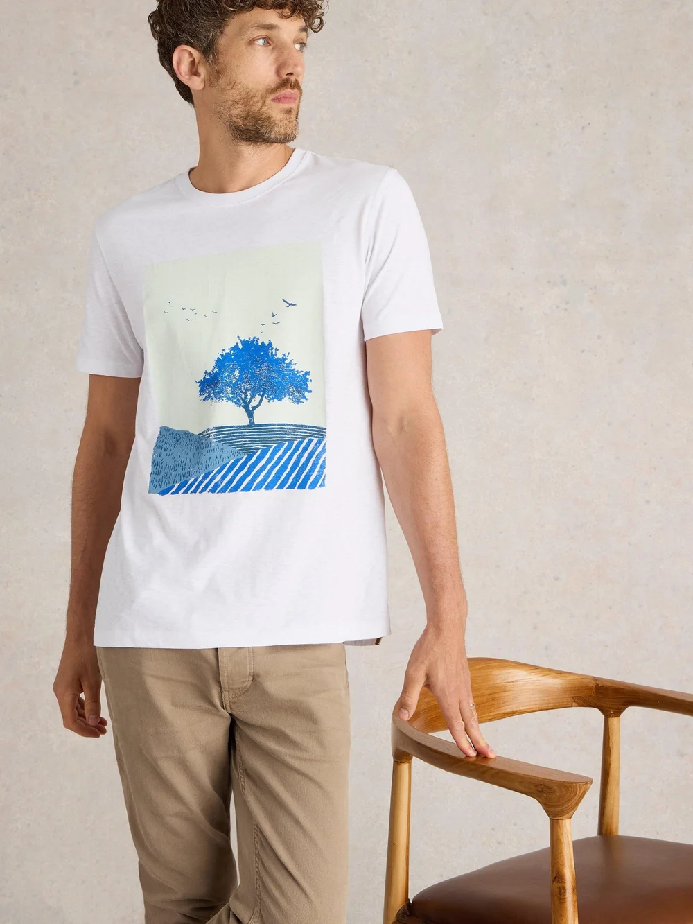 T-Shirt mit Baumprint - Ivory Pr - XXXL Bild 1
