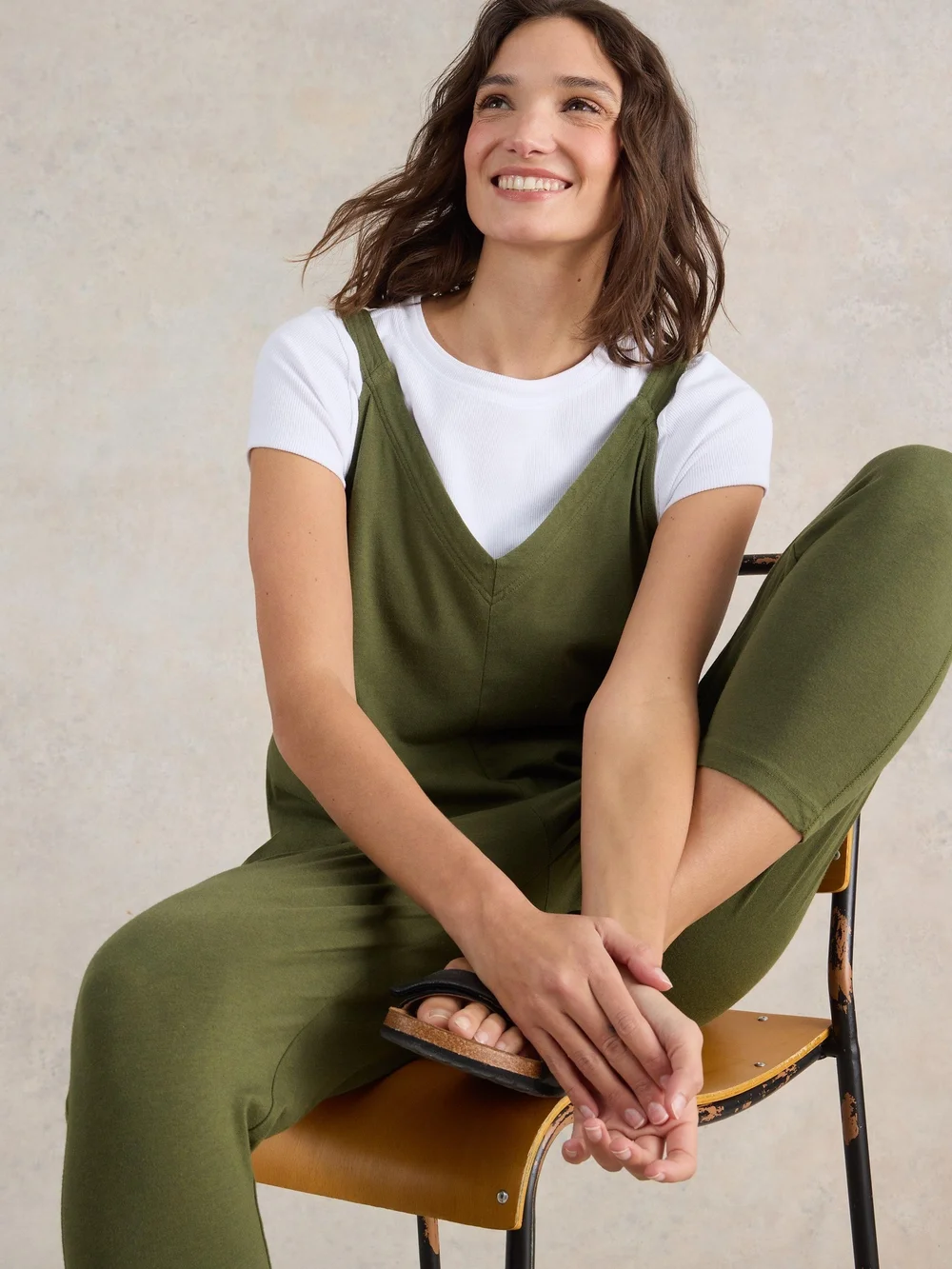 Jumpsuit Selina aus Jersey - Khaki Grn - 52 Bild 1