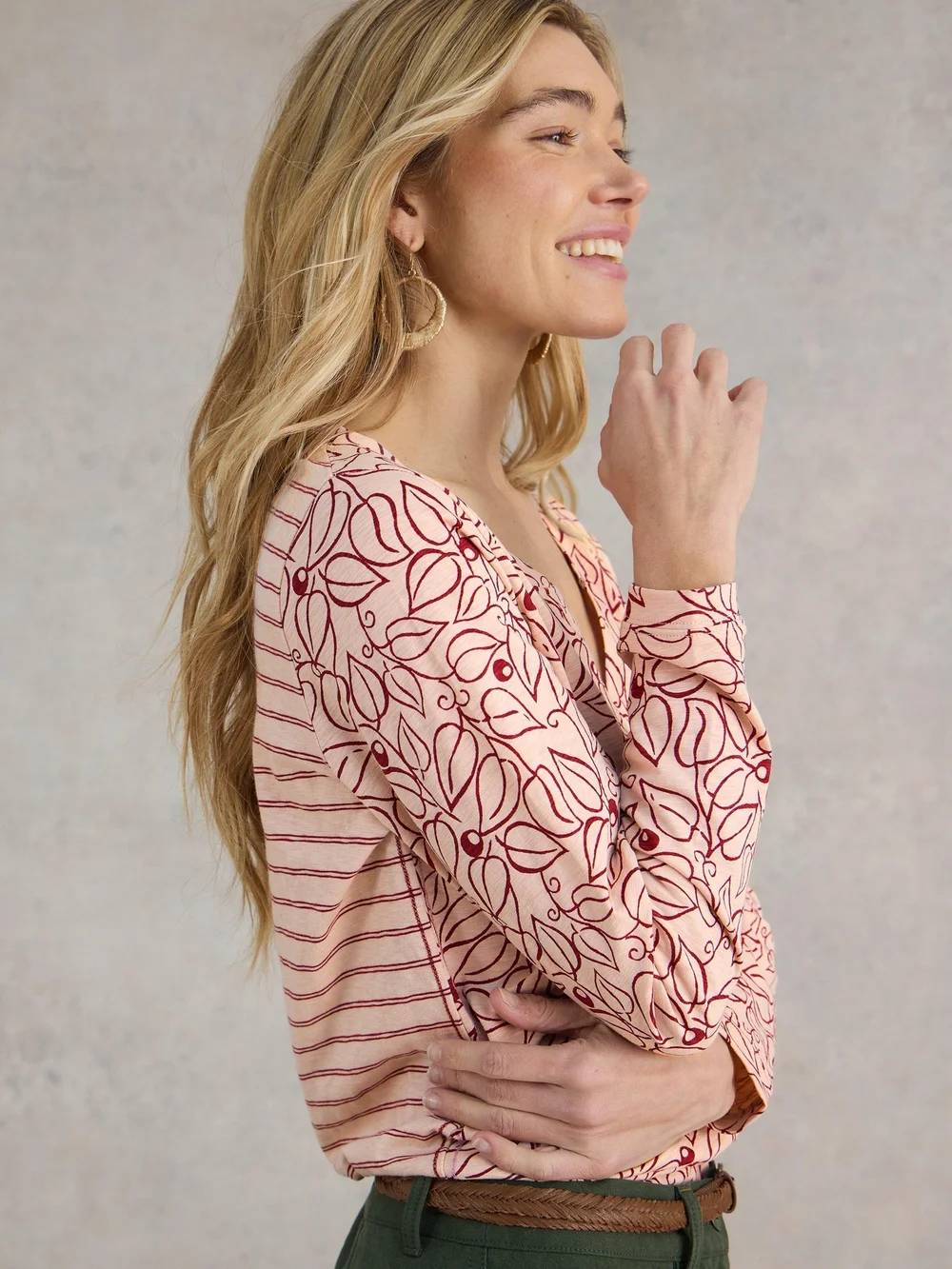 Nelly Langarmshirt - Pink Pr - 52 Bild 1