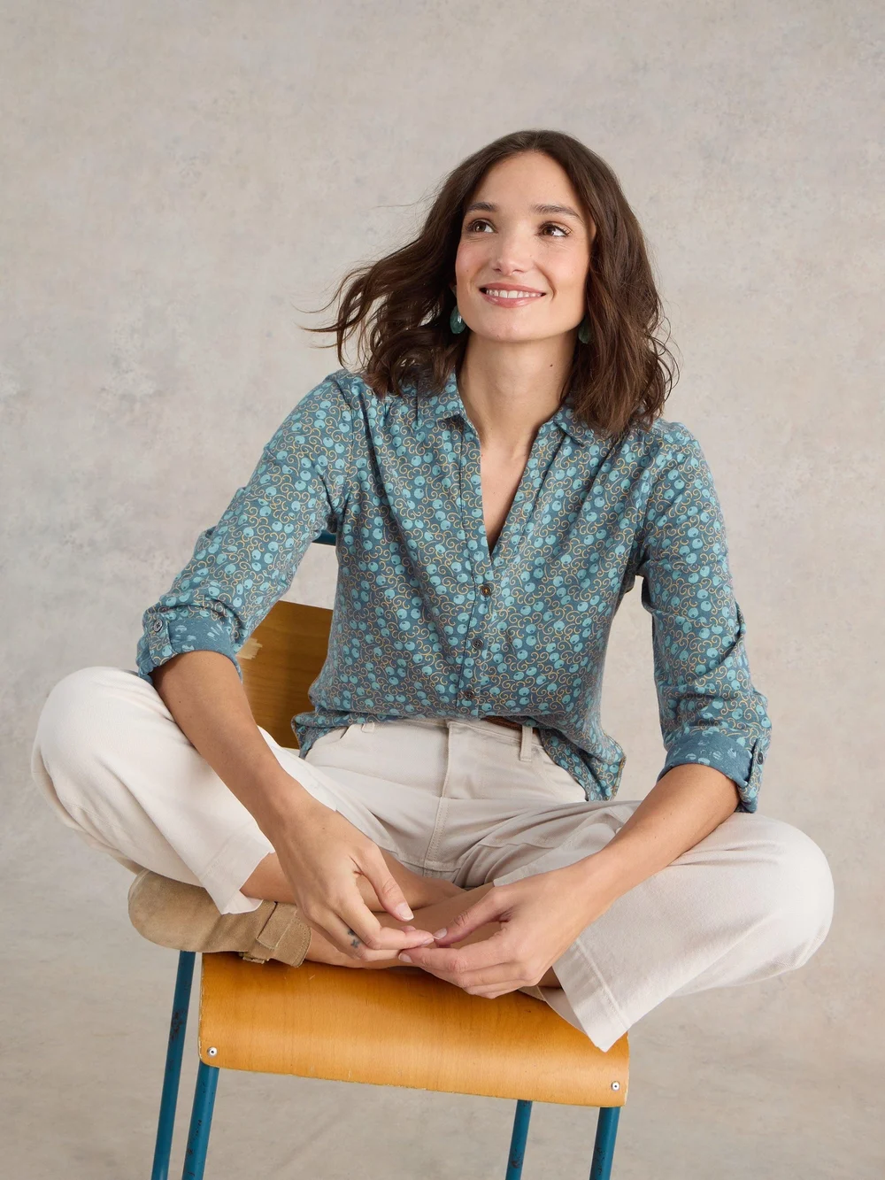 Jerseybluse Annie - Teal Pr - 52/R Bild 1