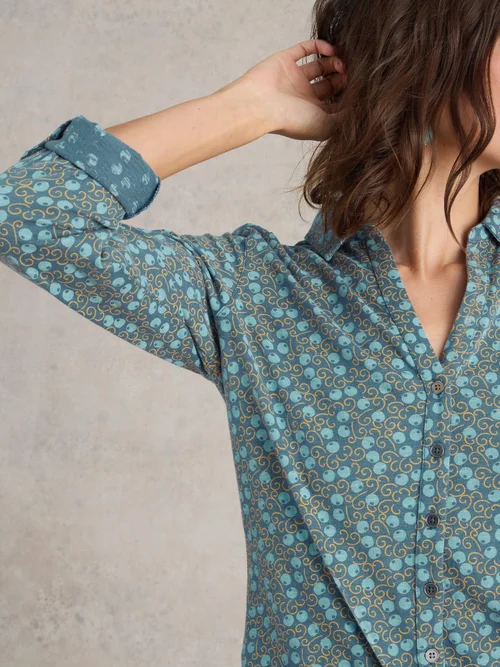 Jerseybluse Annie - Teal Pr - 52/R Bild 3